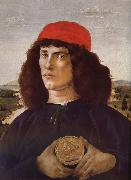 Sandro Botticelli Medici portrait of the man card Germany oil painting artist